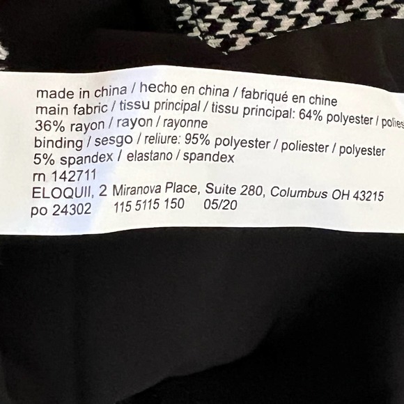 Eloquii Women’s Black & White Houndstooth Pants 14  NWT - Picture 10 of 11